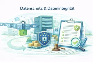 Datenschutz und Datenintegrität Plan und Schlösser für Datenschutz und Datenintegrität