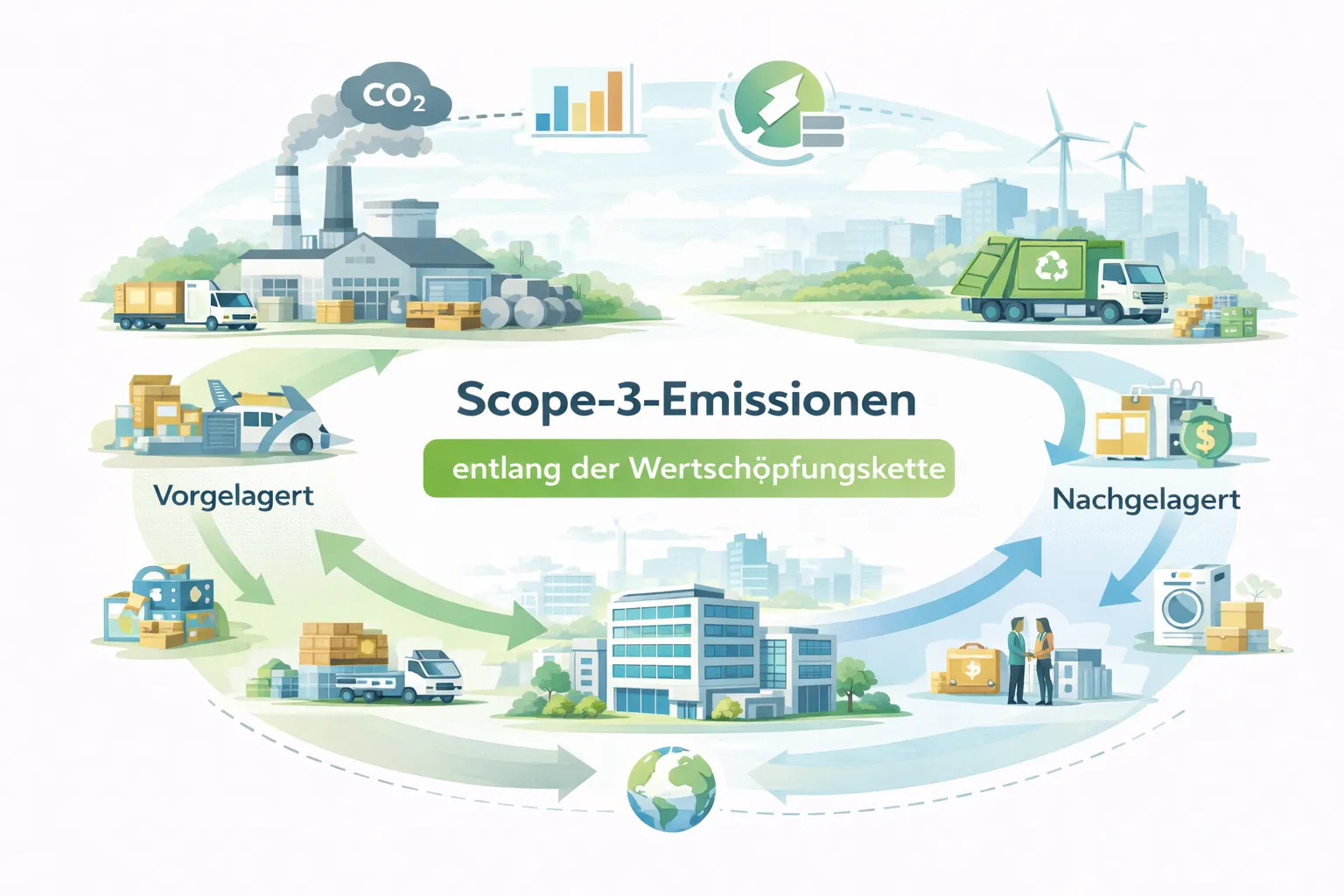 Scope 3 Emissionen - Kreislauf Wertschöpfungskette